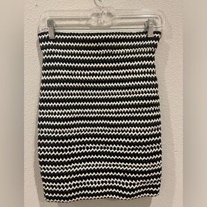 Knit leather pencil skirt